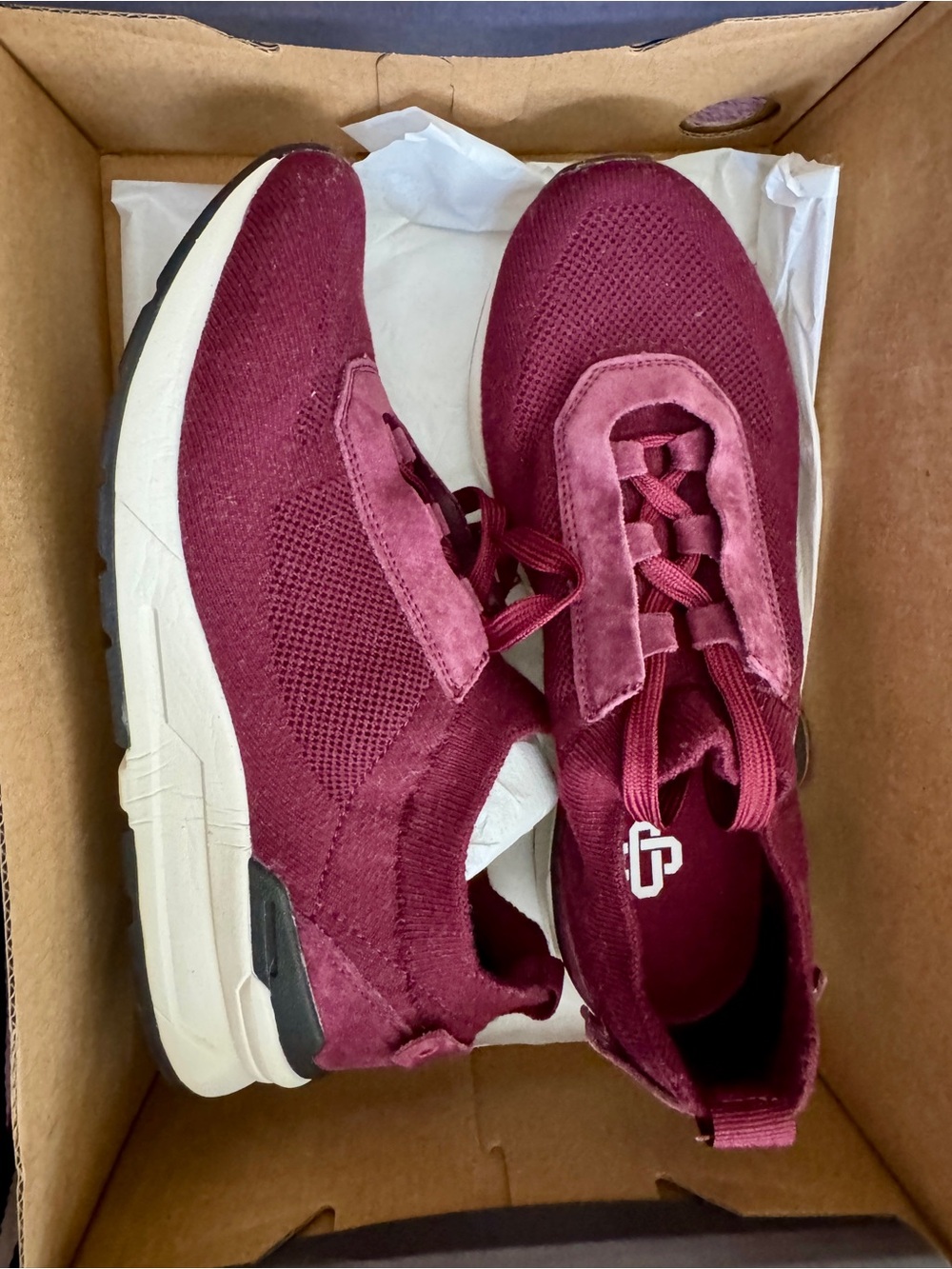 Women's Burgundy Knit Slip-On Sneakers Collegiate Outfitters 7.5 Texas A&M Aggie